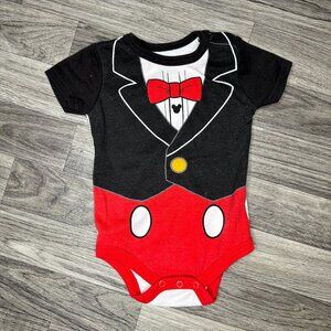Official Disney Baby Mickey Mouse Tuxedo AOP One Piece Size 3-6 Months